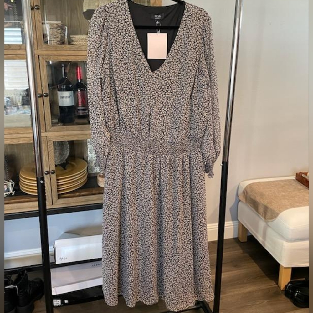 NWOT MSK | $138 Smocked Long Sleeve Dress - Picture 4 of 4